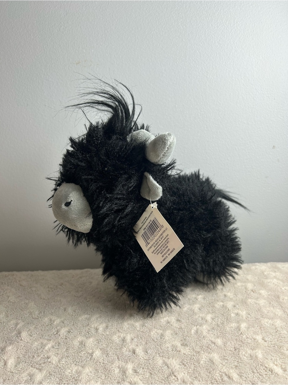 Hug & Luv Black 10" Highland Cow Plush Stuffed Animal Gray Smart Living